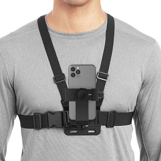 Adjustable Phone Clip Holder with Chest Strap for Cameras and Mobile Devices – Versatile, Durable & Adjustable