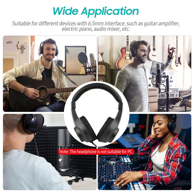 Professional Studio Monitoring Headphones for Piano, Guitar & Audio Mixing