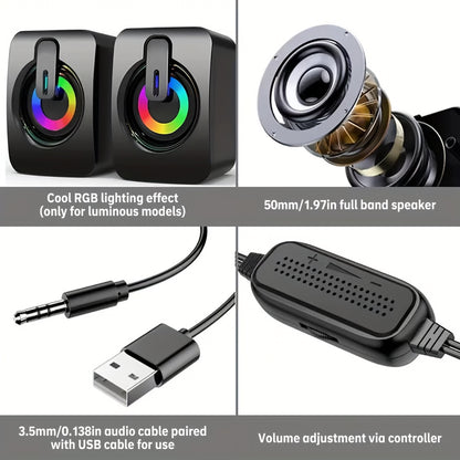 Computer Speakers with LED Lights – High-Fidelity Sound for Desktop & Gaming