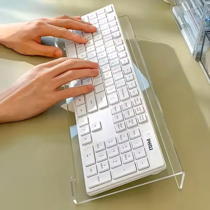 Transparent Acrylic Keyboard Stand – Space-Saving Desktop Riser for Keyboards & Compact Devices