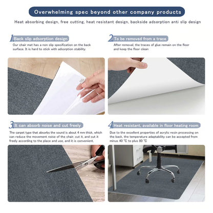 Office Rolling Chair Mat , Computer Gaming Chair Mat, Work in Hardwood Floor Mat, Bedroom and Living Room Mat