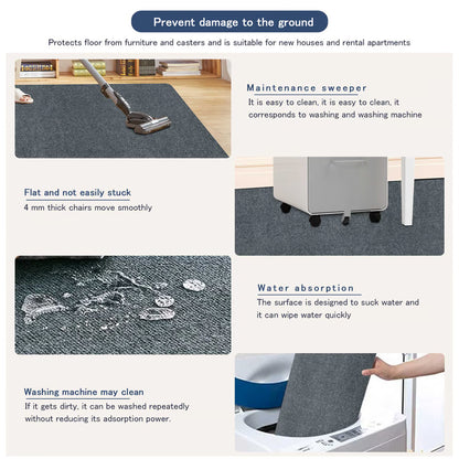 Office Rolling Chair Mat , Computer Gaming Chair Mat, Work in Hardwood Floor Mat, Bedroom and Living Room Mat
