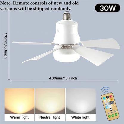 Smart Wireless Ceiling Fan Light with Remote Control & Dimmable Lighting