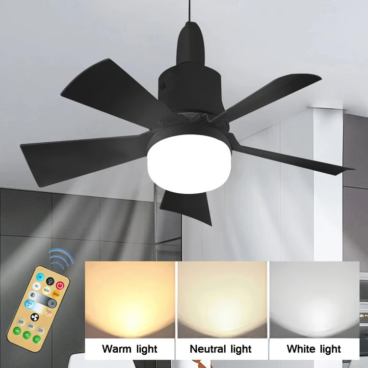 Smart Wireless Ceiling Fan Light with Remote Control & Dimmable Lighting