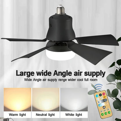 Smart Wireless Ceiling Fan Light with Remote Control & Dimmable Lighting